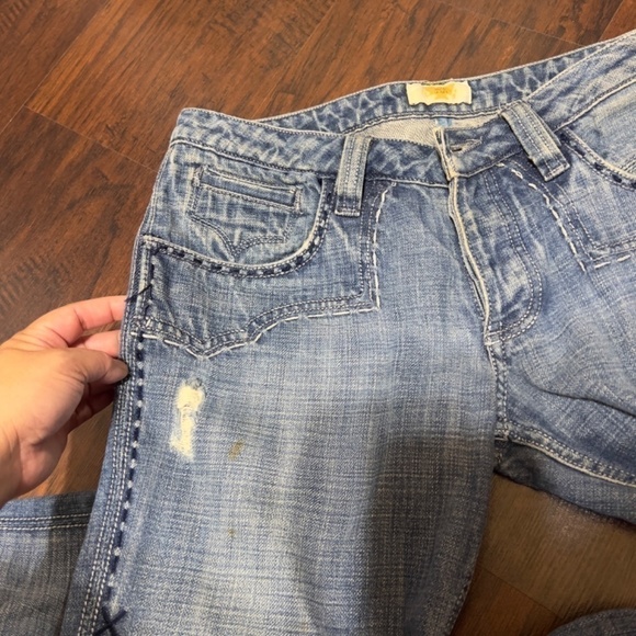 ANTIK DENIM JEANS Vintage 90s Y2K Fashion  embroidered back pocket size 28 EUC - Picture 5 of 16